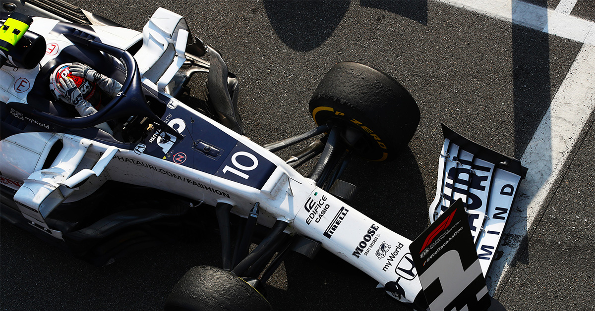 L&rsquo;AT01 de Pierre Gasly victorieuse à Monza en exposition à Madrid