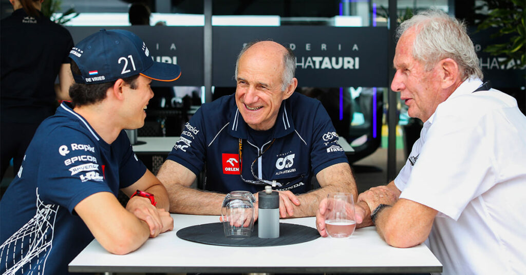 De Vries, Tost (AlphaTauri) et Marko (Red Bull), Arabie saoudite 2023 - ©️ Red Bull Content Pool
