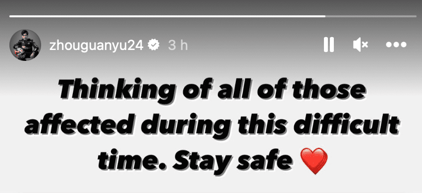 Réaction annulation Imola - ©️ Zhou Instagram