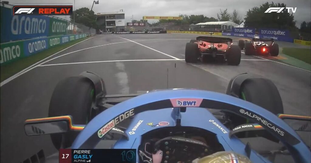 Gasly (Alpine) gêné par Sainz (Ferrari), Qualifications Canada 2023 - ©️ F1TV