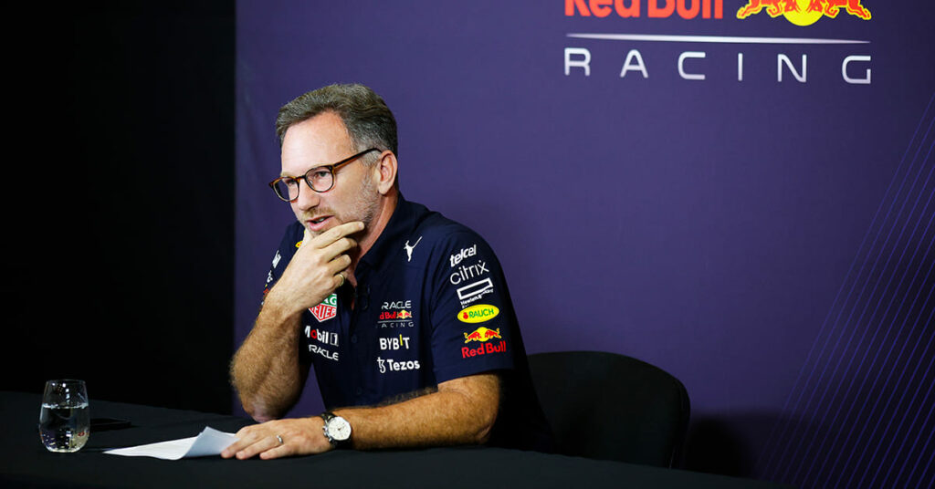 Horner, Red Bull, Conférence de presse budget cap, Mexique 2022 - ©️ Red Bull Content Pool