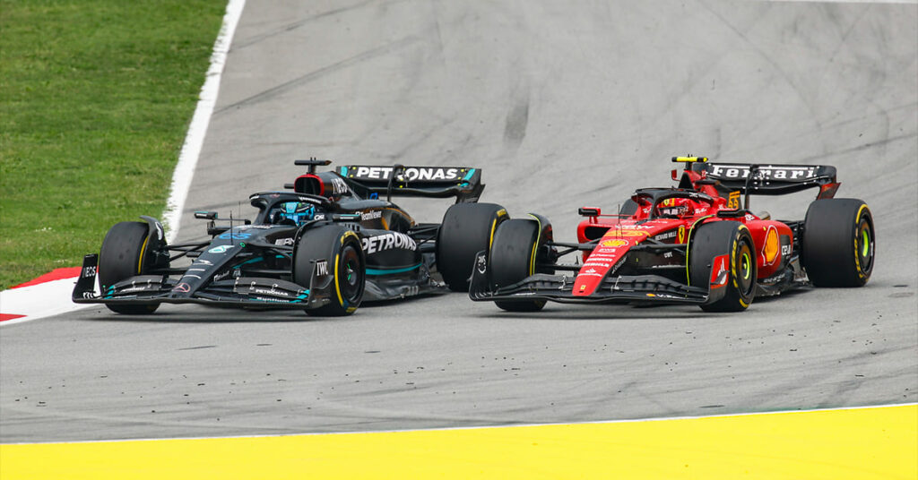 Russell (Mercedes) et Sainz (Ferrari), Espagne 2023 - ©️ Mercedes 