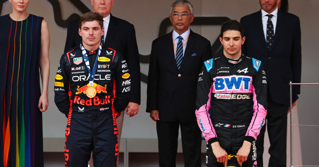 Verstappen (Red Bull) et Ocon (Alpine), Podium Monaco 2023 - ©️ Red Bull Content Pool