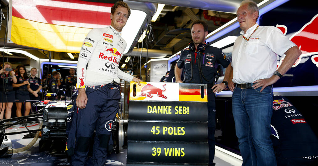 Vettel, Horner et Marko, Red Bull, Abu Dhabi 2014 - ©️ Red Bull Content Pool