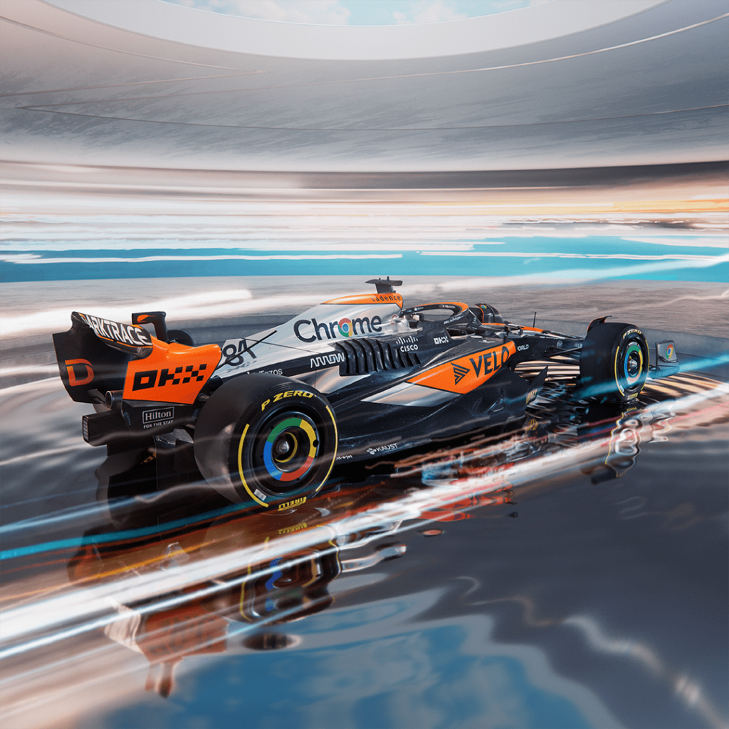 Livrée McLaren spéciale chrome pour le Grand Prix de Grande-Bretagne 2023 - ©️ McLaren