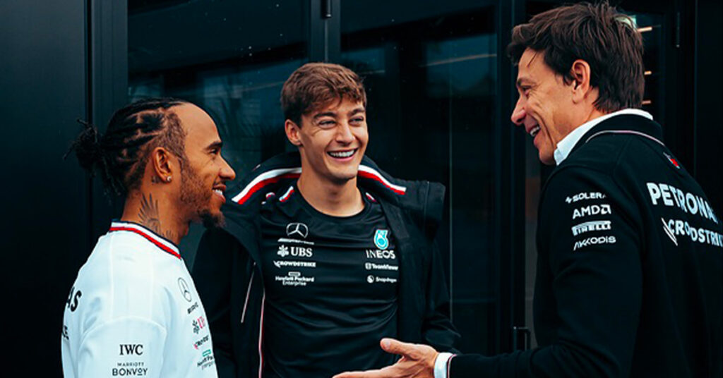 Hamilton, Russell et Wolff, Mercedes, 2023 - ©️ Mercedes