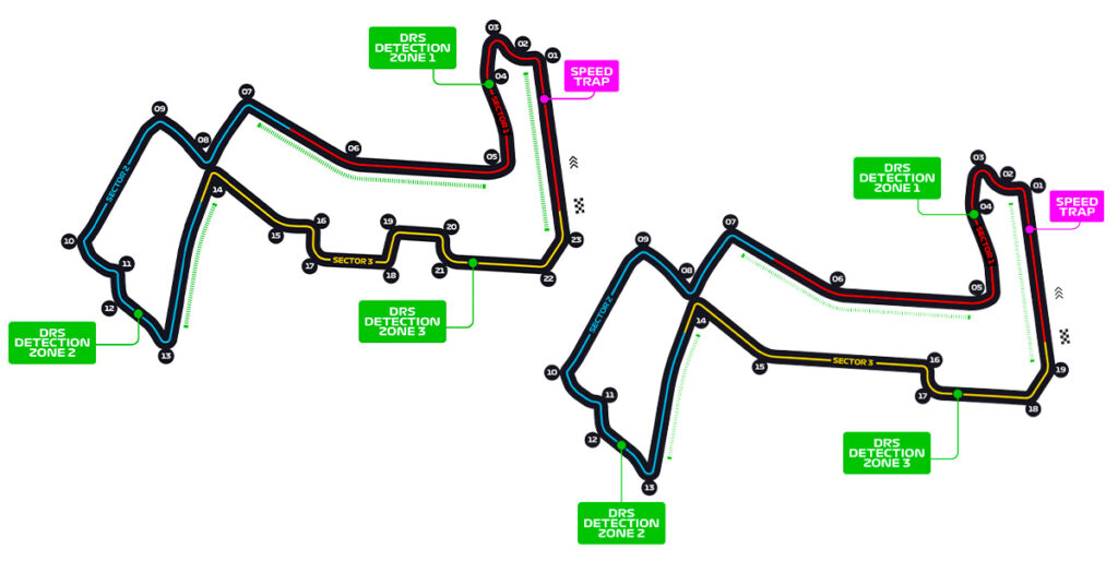 Comparaison du circuit de Singapour 2022 et 2023 - ©️ F1.com